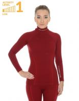Brubeck Футболка женская дл.рукав Wool Merino 78% Бордо в Красноярске