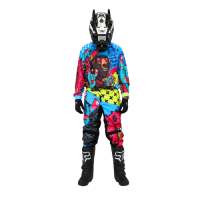 Grom Штаны кроссовые Fatbear LimeBlue в Красноярске