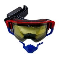 AiM Очки снегоходные с магнитной линзой и подогревом (PRO) 31-107 Accu Heated Red-Blue Glossy в Красноярске