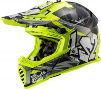LS2 Шлем MX437 Fast Mini Crusher Черно-желтый в Красноярске