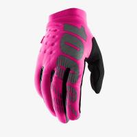 100% Мотоперчатки текстильные женские Brisker Neon/Pink/Black в Красноярске