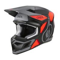 Oneal Шлем кроссовый 3Series Vision Серый/Красный в Красноярске