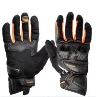 Sweep Перчатки кожаные+текстиль Hammer Black/Orange в Красноярске