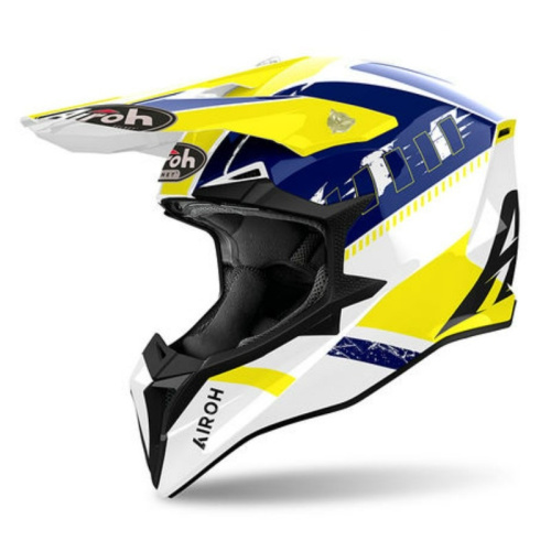 Airoh Мотошлем Wraaap Feel Yellow/Blue Gloss в Красноярске