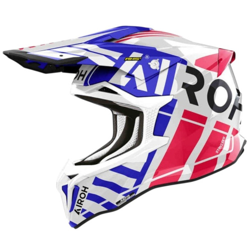 Airoh Мотошлем Strycker Brave Blue/Red Gloss в Красноярске