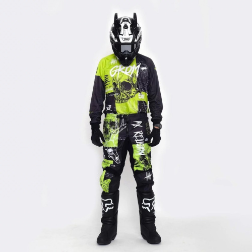 Grom Штаны кроссовые MX Religion lime в Красноярске