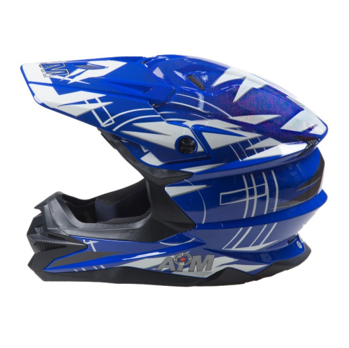 AiM Шлем кроссовый JK803S Blue/White в Красноярске