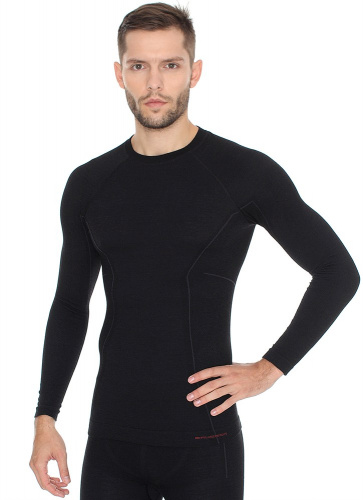 Brubeck Футболка мужская Active Wool Черный в Красноярске